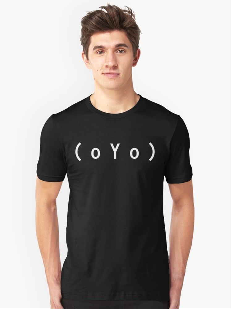 big tits oyo boobs sexy text emoticon unisex shirt